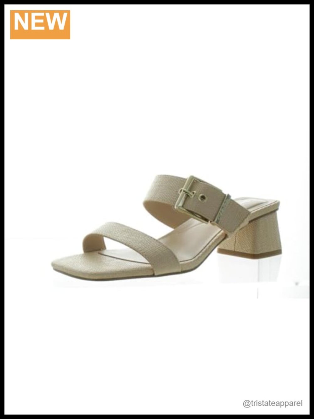Calvin Klein Averie Block Heel Square Toe Slip-On Sandals